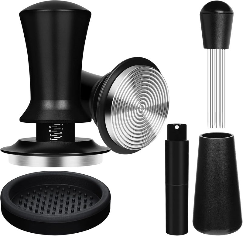 Y-Step 51mm Espresso Tamper Set with 30lb Calibrated Spring Loaded, Espresso Accessories Kit with Coffee Tamper Tool, Coffee Stirrer, Tamper Mat, Spray Bottle, Barista Hand Tamper for Espresso Machine - Image 1